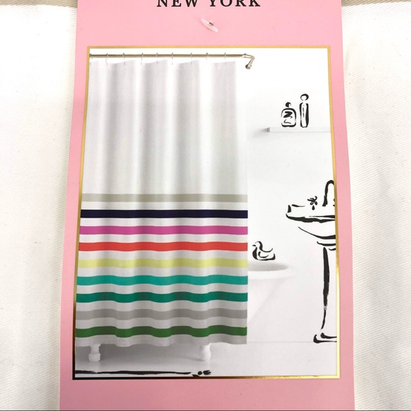 kate spade Bath Kate Spade Multi Color Candy Stripe Shower Curtain
